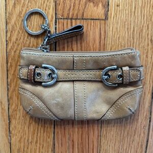 Coach Tan Leather Keychain Wallet